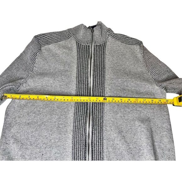 INC International Concepts Full Zip Gray Sweater Ribbed Men’s Sz Large Cotton - Picture 11 of 15